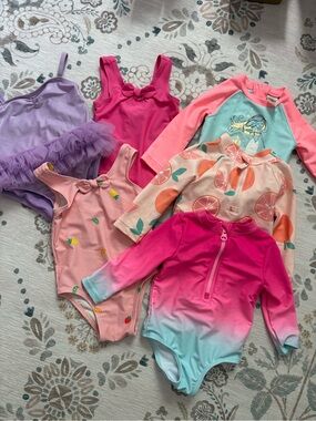 Old Navy Girls Swim One-Pieces in Purple, Pink, Peach, Aqua